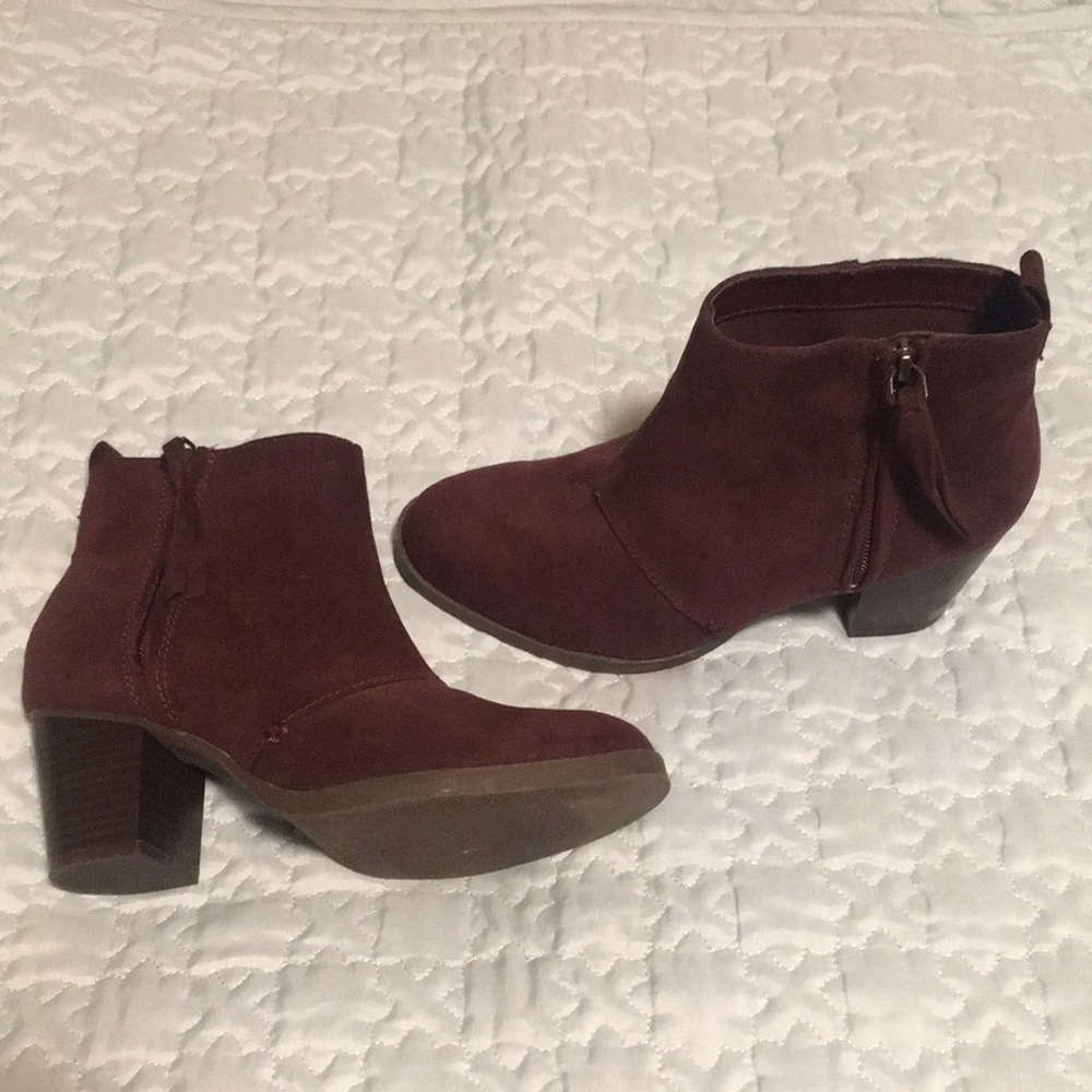 Burgundy Ankle boots size 7